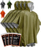 PREPARED4X Emergency Rain Poncho with Mylar Blanket Liner - Survival Blankets for Car - Heavy Duty, Waterproof Camping Gear...